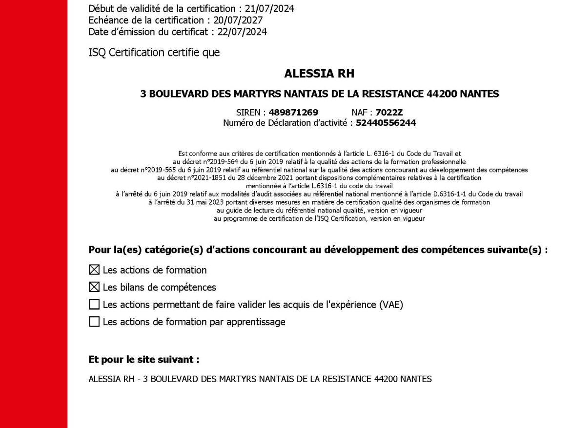 Certificat Qualiopi